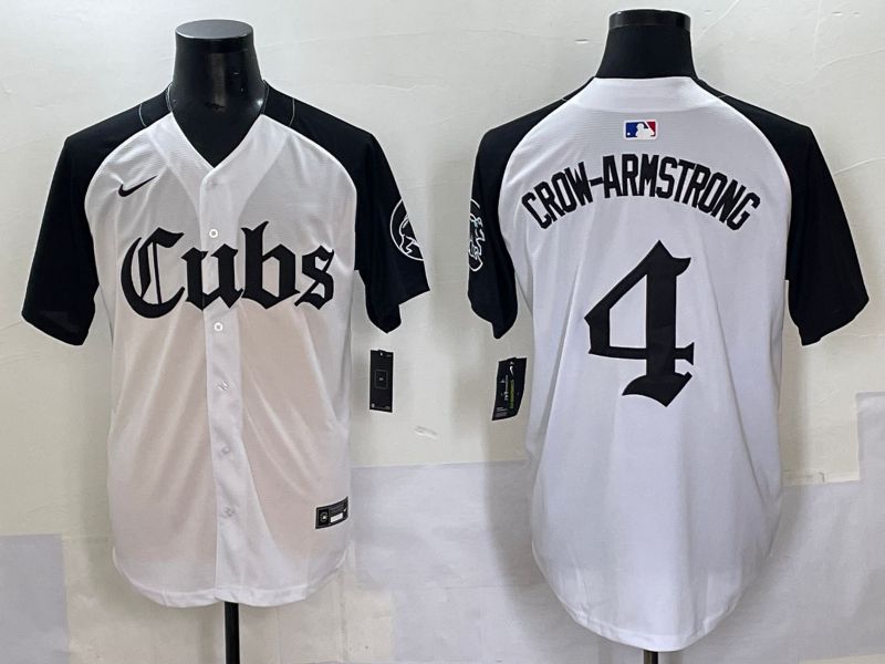 Men 2025 Chicago Cubs #4 Crow-Armstrong white black Five generations Joint Name Nike MLB Jersey style 1->chicago cubs->MLB Jersey